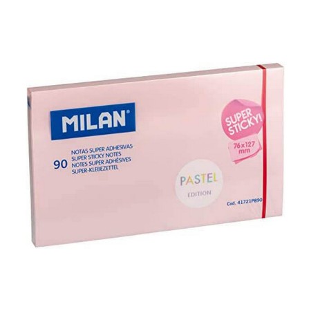 Bloc de Notes Milan PASTEL Autocollants Rose (76 x 127 mm)