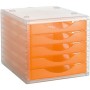 Classeur modulaire Archivo 2000 ArchivoTec Serie 4000 5 tiroirs Translucide Din A4 Orange (34 x 27 x 26 cm)