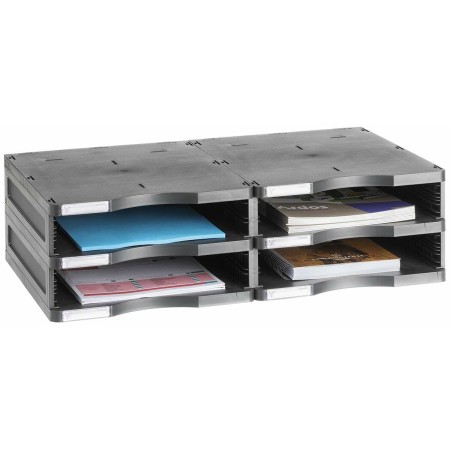 Archivador Modular Archivo 2000 ArchivoDoc 4 compartimentos Din A4 Negro (36 x 60 x 16,5 cm)