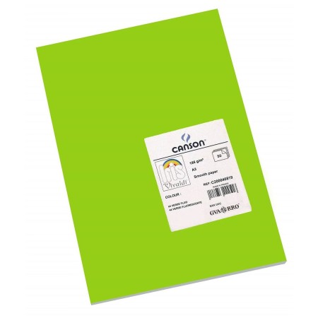 Papiers carton Iris Fluor 297 x 420 mm Vert 50 Unités