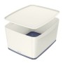 Boîte de rangement Leitz MyBox WOW Grand Gris Avec couvercle Blanc ABS (31,8 x 19,8 x 38,5 cm)