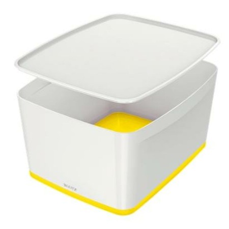 Boîte de rangement Leitz MyBox WOW Grand Jaune Avec couvercle Blanc ABS (31,8 x 19,8 x 38,5 cm)