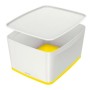 Caja de Almacenamiento Leitz MyBox WOW Grande Amarillo Con Tapa Blanco ABS (31,8 x 19,8 x 38,5 cm)