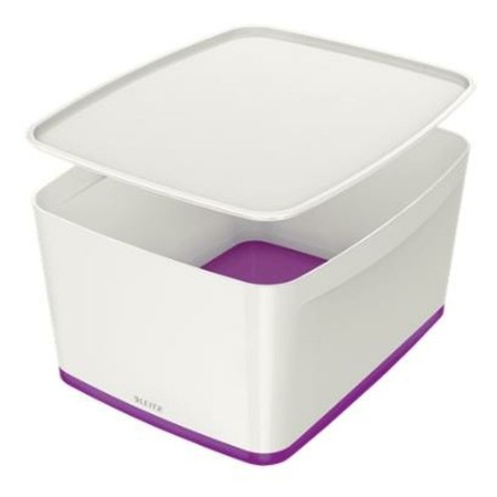 Caja de Almacenamiento Leitz MyBox WOW Grande Violeta Con Tapa Blanco ABS (31,8 x 19,8 x 38,5 cm)