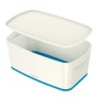 Caja de Almacenamiento Leitz MyBox WOW Pequeño Azul Con Tapa Blanco ABS (31,8 x 12,8 x 19,1 cm)