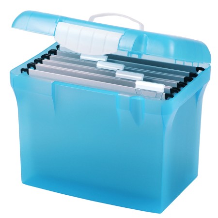 Caja de Archivo Oxford Class'n'Go Design Maletín Translúcido Azul Plástico A4 (30 x 36,3 x 25,6 cm)