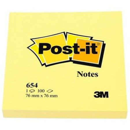 Notes Adhésives Post-it CANARY YELLOW Jaune 7,6 x 7,6 cm 24 Unités (76 x 76 mm)