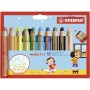 Crayons de couleur Stabilo Woody Multicouleur 3-en-1 10 Pièces