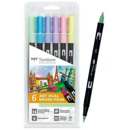 Feutres Tombow Multicouleur 6 Pièces Double pointe