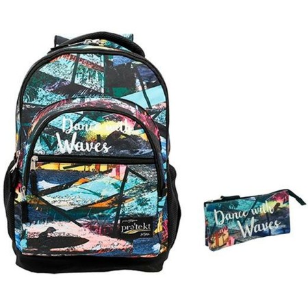 Set Toybags Dance with Waves Multicolor Mochila Escolar Portatodo Triple