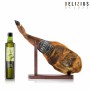 Set de Paleta Ibérica de Cebo, Aceite de Oliva y Jamonero Delizius Deluxe