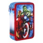 Pochette à crayons triple The Avengers 43 Pièces Bleu (12 x 19,5 x 6,5 cm)