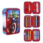 Plumier Triple The Avengers 43 Piezas Azul (12 x 19,5 x 6,5 cm)
