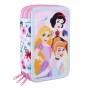 Plumier Triple Princesses Disney 43 Piezas Rosa (12 x 19,5 x 6,5 cm)