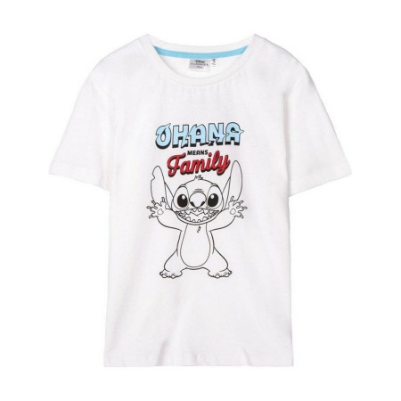 T shirt à manches courtes Stitch Blanc