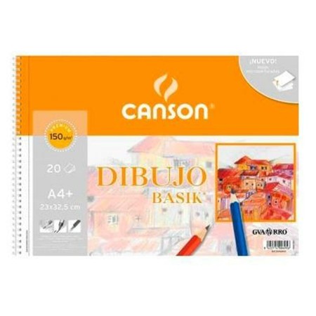 Bloc de dibujo Canson Basik Liso Microperforado 150 g 20 Hojas 10 Unidades Espiral (23 x 32,5 cm)