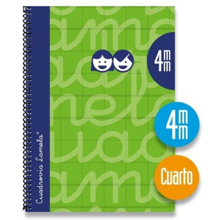 Cahier Lamela Vert 4 mm 80 Volets Spirale quarto (5 Unités)