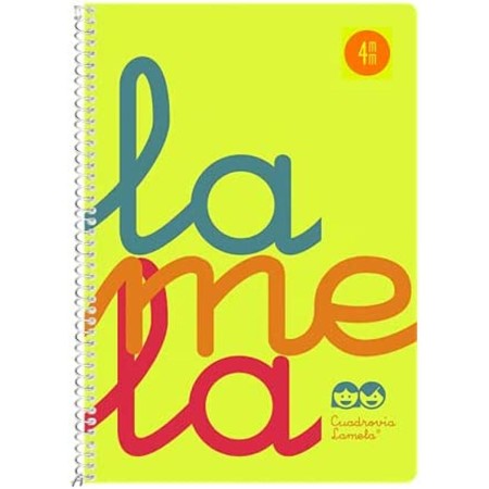 Cuaderno Lamela 3 mm Flúor 80 Hojas Espiral Cuarto (5 Unidades)