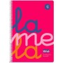 Cuaderno Lamela 3 mm Flúor 80 Hojas Espiral Cuarto (5 Unidades)