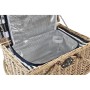 Panier DKD Home Decor osier Pique-nique Céramique Naturel Bleu Polyester Acier inoxydable (41 x 33 x 23 cm)