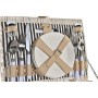 Panier DKD Home Decor osier Pique-nique Céramique Beige Polyester Acier inoxydable Blanc (40 x 28 x 20 cm)