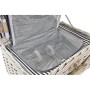 Panier DKD Home Decor osier Pique-nique Céramique Beige Polyester Acier inoxydable Blanc (40 x 28 x 20 cm)