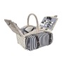 Cesta DKD Home Decor Mimbre Pícnic Azul Poliéster Blanco (40 x 40 x 42 cm)