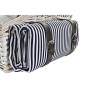 Cesta DKD Home Decor Mimbre Pícnic Azul Poliéster Blanco (40 x 40 x 42 cm)