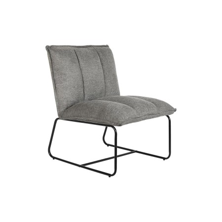 Fauteuil DKD Home Decor Noir Gris Métal Polyester (66 x 71 x 77 cm)