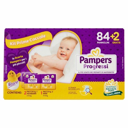 Couches jetables Pampers 86 uds Unisexe (Reconditionné A+)