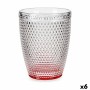 Vaso Puntos Rosa Vidrio (300 ml) (6 Unidades)