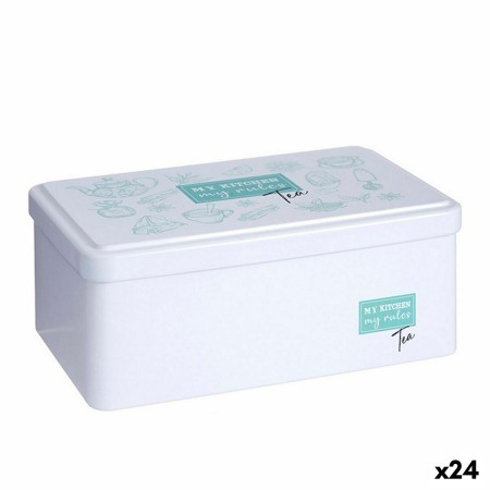 Caja para Infusiones Blanco Hojalata (11 x 7,1 x 18 cm) (24 Unidades)
