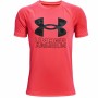 Camiseta de Manga Corta Niño Under Armour Tech Hybrid Rojo