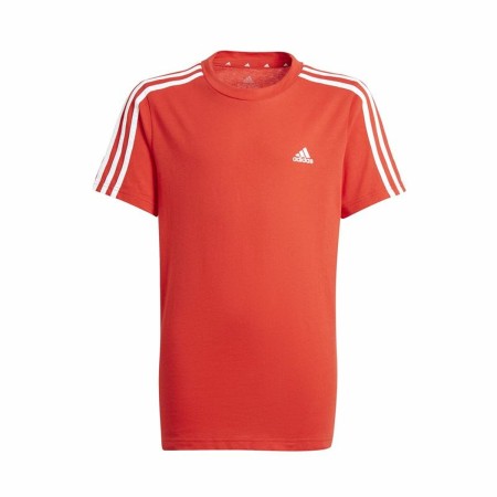 Camiseta de Manga Corta Adidas Essentials 3 Bandas Rojo