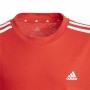 Camiseta de Manga Corta Adidas Essentials 3 Bandas Rojo