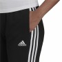 Pantalón Largo Deportivo Adidas Essentials Studio Lounge Cuffed 3 Stripes Mujer Negro