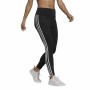 Leggings de Sport pour Femmes Adidas Designed To Move 3 Stripes Noir