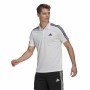 Polo de Manga Corta Hombre Adidas Primeblue 3 Stripes Blanco