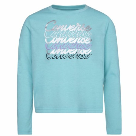 Sweat-shirt sans capuche fille Converse Shine Graphic Boxy Aigue marine