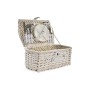 Cesta DKD Home Decor Mimbre Pícnic Beige Poliéster Blanco (44 x 28 x 19 cm)