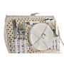 Cesta DKD Home Decor Mimbre Pícnic Beige Poliéster Blanco (44 x 28 x 19 cm)