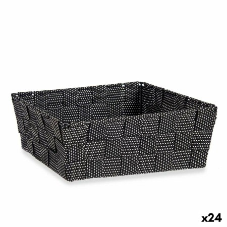 Panier Tressée Noir Tissu 2,4 L (20 x 8 x 24 cm) (24 Unités)