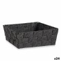 Panier Tressée Noir Tissu 2,4 L (20 x 8 x 24 cm) (24 Unités)
