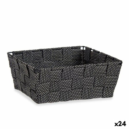 Panier Tressée Noir Tissu 1,7 L (18 x 8 x 21 cm) (24 Unités)