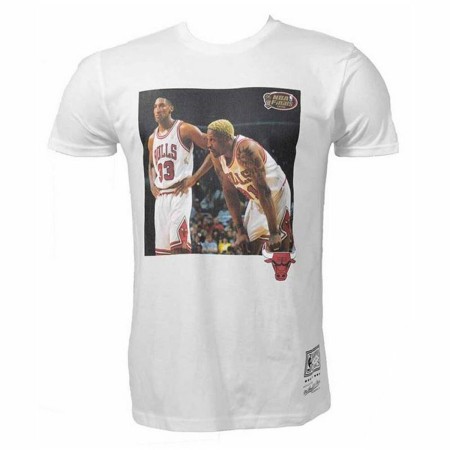 Camiseta de Manga Corta Hombre Mitchell & Ness Chicago Bulls Blanco