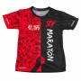 Camiseta de Manga Corta Hombre Kamuabu Soy Maratón Negro Rojo