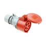 Base de enchufe Solera 903154a CETAC Con Tapa Rojo IP44 32 A 400 V Aérea