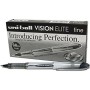 Bolígrafo de tinta líquida Uni-Ball Vision Elite UB-200 Negro 12 Unidades