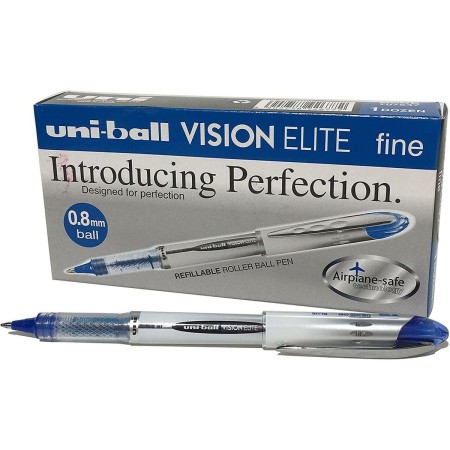 Biros à encre liquide Uni-Ball Vision Elite UB-200 Bleu 12 Unités