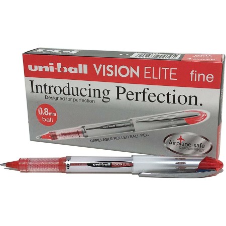 Biros à encre liquide Uni-Ball Vision Elite UB-200 Rouge 12 Unités